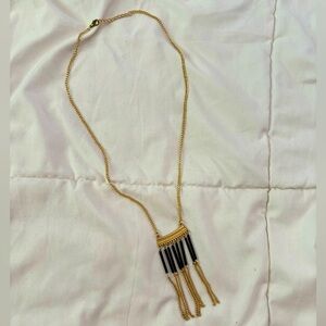Black Bar Gold Necklace